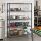 Thumbnail image #2 for Quantum WR54-2460GY 60"W x 24"D x 54"H Wire Shelving Starter Kit, 4-Shelf Stationary, Gray Epoxy Finish