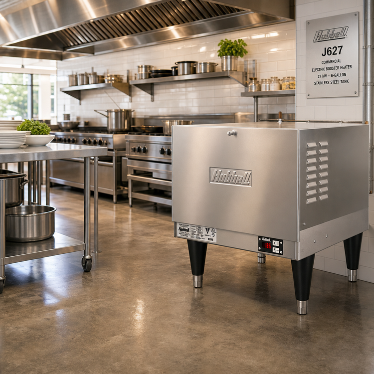 Product image #2 for Hubbell J627 Commercial Electric Booster Heater, 27 kW, 6-Gallon Stainless Steel Tank