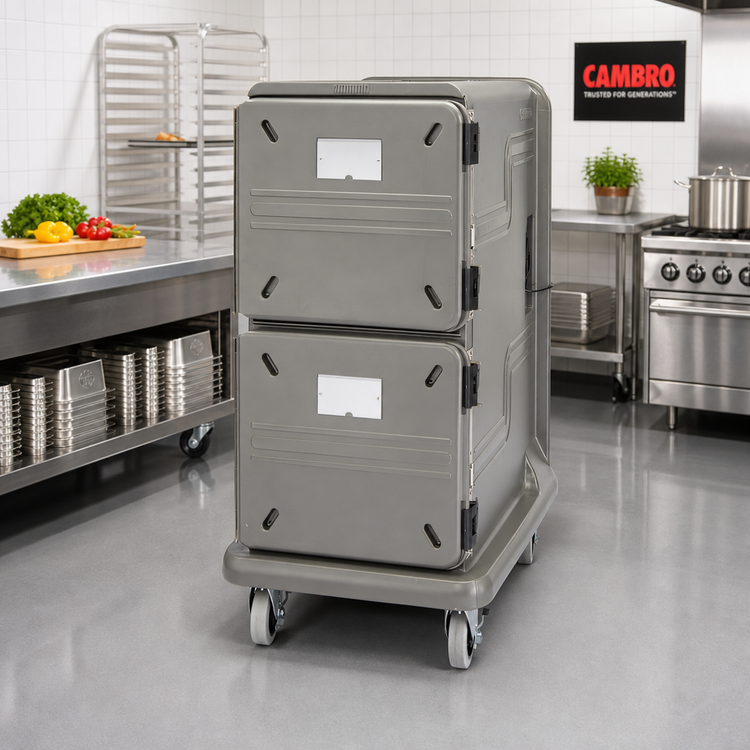Product image #2 for Cambro Pro Cart Ultra Insulated Passive Front-Loading Food Pan Carrier, 2 Compartments, 16 GN 1/1 Pan Capacity