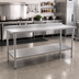 Thumbnail image #2 for Eagle Deluxe Series Stainless Steel Work Table with Rear Up-Turn and Adjustable Undershelf, 120