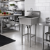 Thumbnail image #2 for Freestanding Stainless Steel Service Sink with Knee Valve and Gooseneck Spout