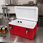 Thumbnail image #2 for Micro Matic USA HDCP-D2-48R 48-Quart Cold Plate Beer Cooler with 2 Faucets, CO2 Dispensing, Red Plastic Ice Chest