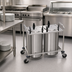 Thumbnail image #2 for Atlas Metal 2-Stack Mobile Open Frame Plate Dispenser for 10-1/8 Inch Plates, Unheated