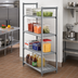 Thumbnail image #2 for Cambro Camshelving Basics Plus 4-Tier Stationary Vented Polymer Shelving Starter Unit, 24 x 30 x 72 Inches, Brushed Graphite