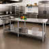 Thumbnail image #2 for Omcan 108-Inch 430 Stainless Steel Work Table with Undershelf (108 Inches x 24 Inches x 34 Inches)