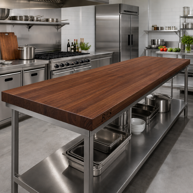 Product image #2 for Boos Block American Black Walnut Full-Length Edge Grain Kitchen Countertop, 108 x 27 x 2-1/4 Inches Thick