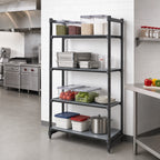 Thumbnail image #2 for Cambro Camshelving® Basics Plus CBU183684VS4580 4-Tier Polymer Shelving Starter Unit, 18"D x 36"W x 84"H, 3 Vented/1 Solid Shelves