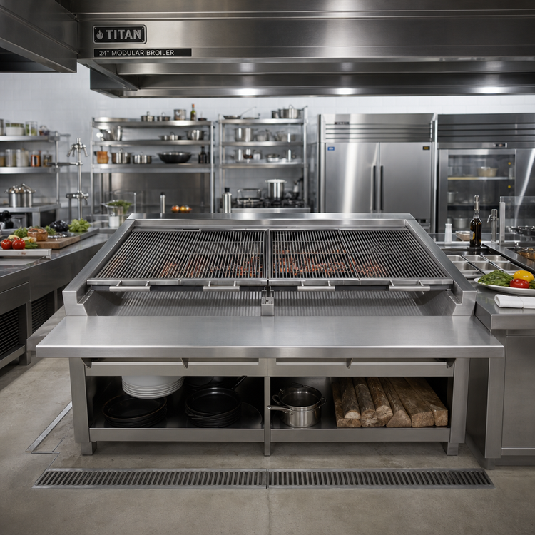 Product image #2 for Titan 24-Inch Modular Solid Fuel Broiler with Steel Bar Grates