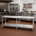 Thumbnail image #2 for Eagle Spec-Master 120-Inch x 24-Inch Flat Top Stainless Steel Work Table with Adjustable Galvanized Undershelf