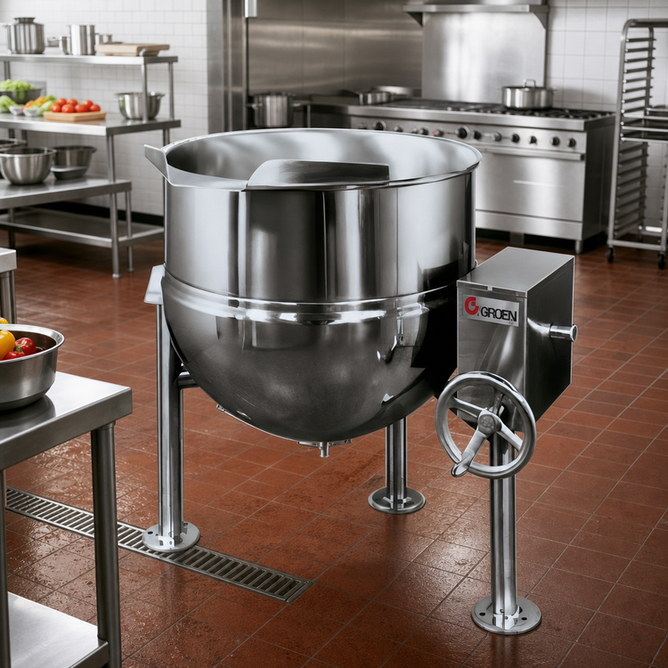 Product image #2 for Groen DL-40 40-Gallon Floor-Mounted Direct Steam Tilting Kettle