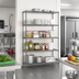 Thumbnail image #2 for Eagle Red-i-Pak 5-Tier Stationary Wire Shelving Unit, 48W x 18D x 63H, Pewter Gray Epoxy