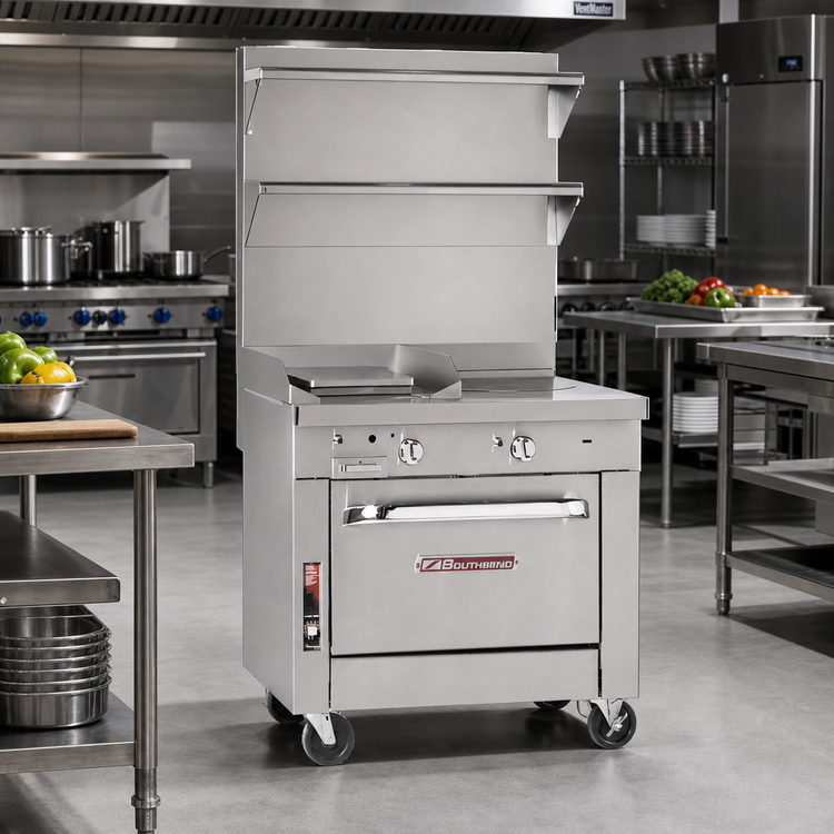Product image #2 for Southbend Platinum 32-Inch Heavy Duty Gas Range with 16-Inch Hot Top, 16-Inch Griddle, and Convection Oven