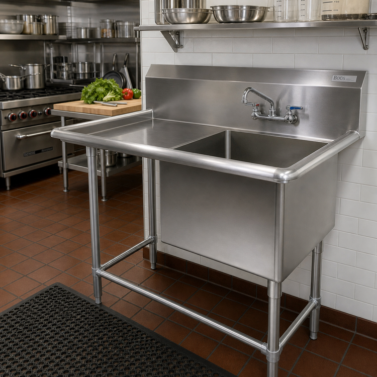 Product image #2 for John Boos Pro-Bowl 1-Compartment Stainless Steel Sink with Left Drainboard, 52-3/16 Inch Wide