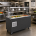 Thumbnail image #2 for Vollrath 2-Series Affordable Portable Mobile Refrigerated Cold Food Pan Buffet Station with Clear Acrylic Breath Guard, 4-Pan, Granite Wrapper