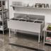 Thumbnail image #3 for Top Shelf TS Series 4-Compartment Stainless Steel Underbar Sink Unit with 6-Inch Backsplash, 48 Inch Wide