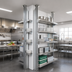Thumbnail image #2 for Eagle Group Back-To-Back Heavy Duty Cantilever Shelving Uprights, 84 Inch Floor-to-Ceiling Mount, Aluminum