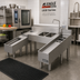 Thumbnail image #3 for Eagle Group 1800 Series 12 Inch Single-Station Blender Step Unit with Liquid Waste Chute, Faucet, and Electrical Outlet