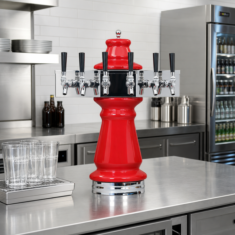 Product image #2 for Glastender Vienna 8-Faucet Air-Cooled Draft Dispensing Tower, Mirror Finish