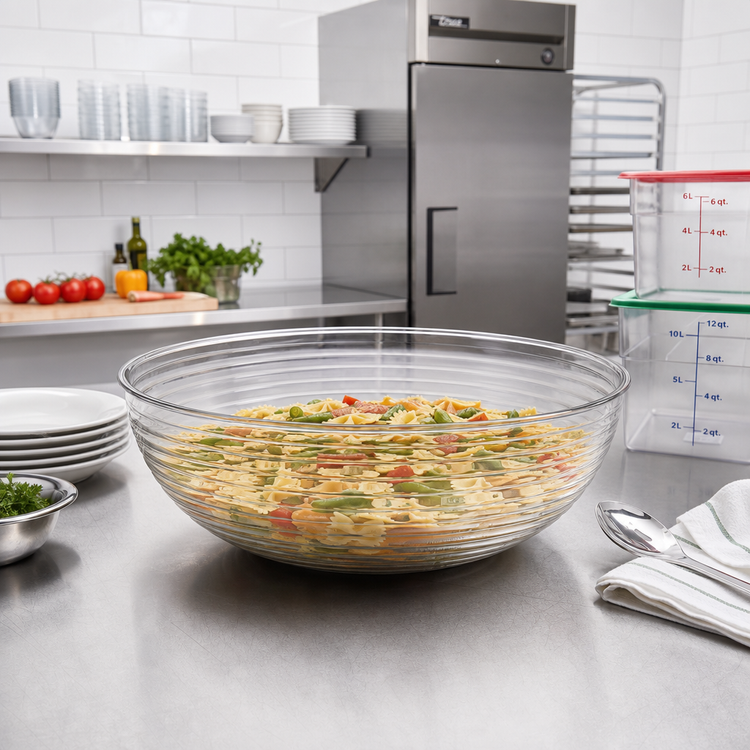 Product image #2 for Cambro Camwear 18-Inch Round Ribbed Clear Polycarbonate Bowl, 20.2 Qt.