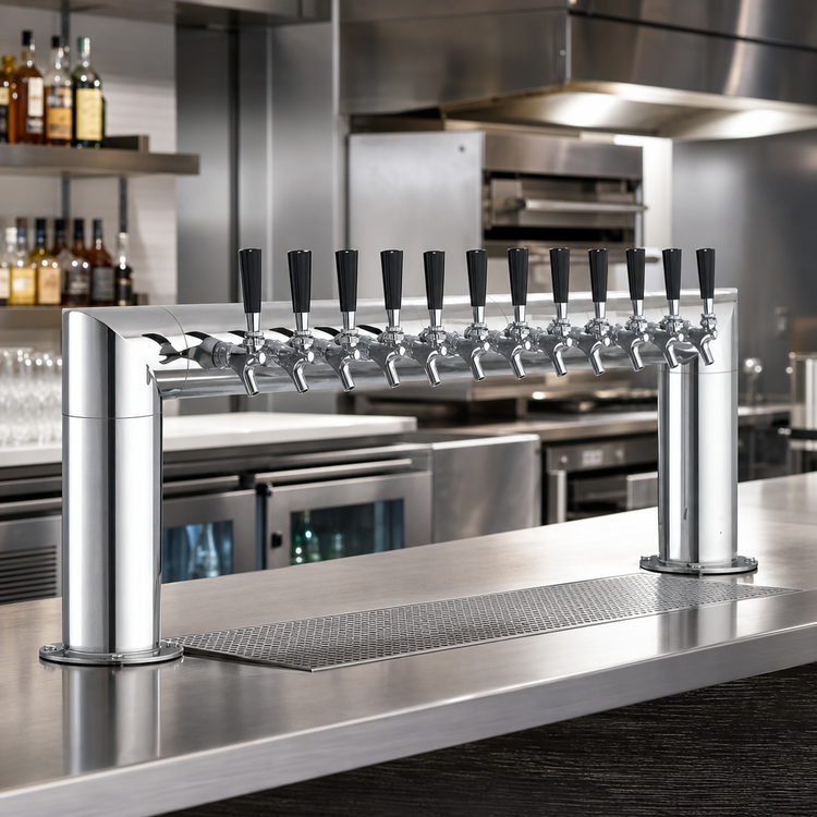 Product image #2 for Perlick 4009-12B Pass-Thru Glycol-Cooled Draft Beer Tower with 12 Faucets
