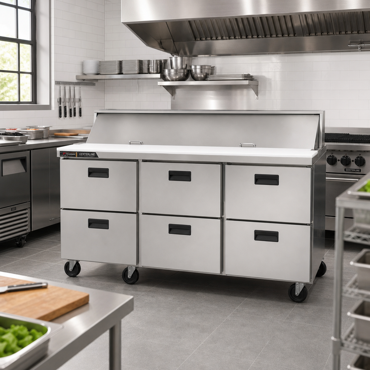 Product image #2 for Centerline by Traulsen 72-Inch 6-Drawer Mega Top Prep Table Refrigerator