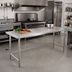 Thumbnail image #2 for Advance Tabco 108-Inch x 24-Inch 14 Gauge 304 Stainless Steel Open Base Work Table with Countertop Edge