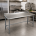 Thumbnail image #2 for Deluxe Series Stainless Steel Work Table with 1-1/2-Inch Rear Up-Turn, 120 x 36 Inches, Galvanized Base