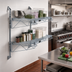 Thumbnail image #2 for Quantum Cantilever Double Shelf Wall-Mount Wire Shelving Unit, 42 x 12 Inches, Gray Epoxy Antimicrobial Finish
