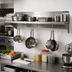 Thumbnail image #2 for BK Resources Premium Wall-Mounted Stainless Steel Pot Rack Shelf, 84 in. x 16 in.