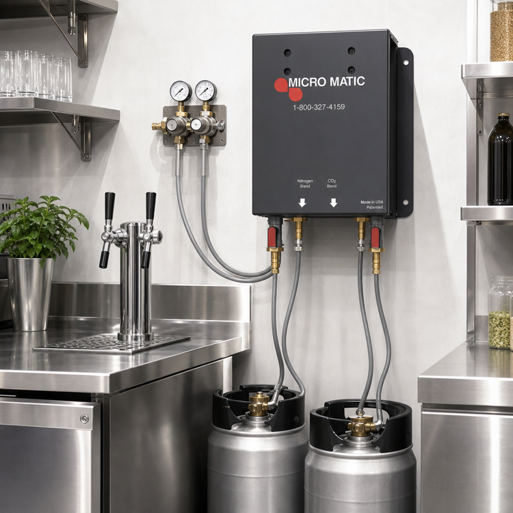 Product image #2 for Pro-Line Wall-Mount Double Blending Panel Gas Blender for Beer Dispensers
