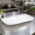 Thumbnail image #2 for American Metalcraft Crave Collection Break-Resistant 21 Inch Rectangular Melamine Serving Platter, Cloud White