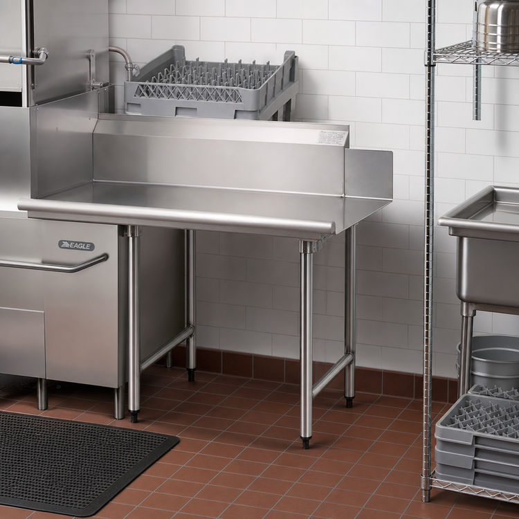 Product image #2 for Eagle BlendPort 72-Inch Straight Clean Dishtable, Left-Hand / Right-to-Left Operation, 10-Inch Backsplash