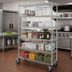 Thumbnail image #2 for Quantum 48-Inch x 24-Inch x 80-Inch Mobile Wire Shelving Cart with 5 Shelves