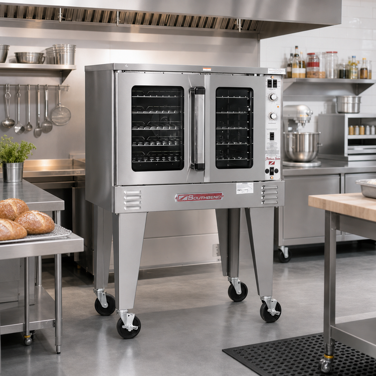 Product image #2 for Southbend Platinum Single Deck Full-Size Standard-Depth Electric Convection Oven, 7.5 kW, Standard Controls, Independent Doors