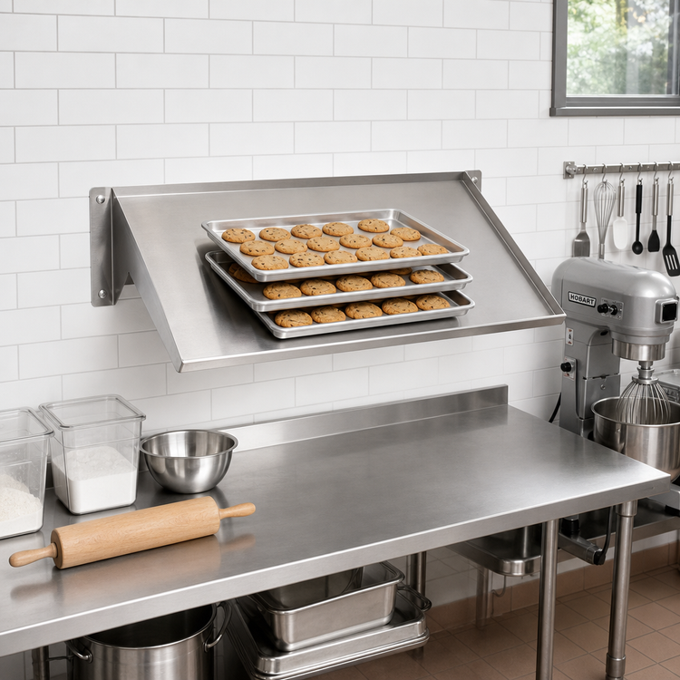 Product image #2 for John Boos PB-SRW-63 Wall-Mounted Solid Sorting Shelf, 63 Inch, Holds 3 Racks