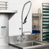 Thumbnail image #2 for BK Resources WorkForce Lead-Free 8-Inch Splash Mount Pre-Rinse Assembly with 14-Inch Swing Spout Add-On Faucet