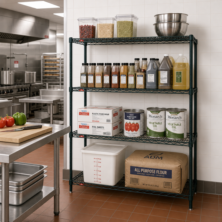 Product image #2 for Metro Super Erecta Add-On Wire Shelving Unit, 48 x 21 x 63 Inches, 4 Shelves, Metroseal 3 Epoxy-Coated