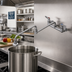 Thumbnail image #2 for T&S Brass 8-Inch Wall Mount Chrome-Plated Brass Pot Filler Mixing Faucet with 24-Inch Double-Joint Swing Nozzle