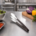 Thumbnail image #2 for American Metalcraft Wavy Aged Stainless Steel Serving Tongs, 11-3/4 Inch