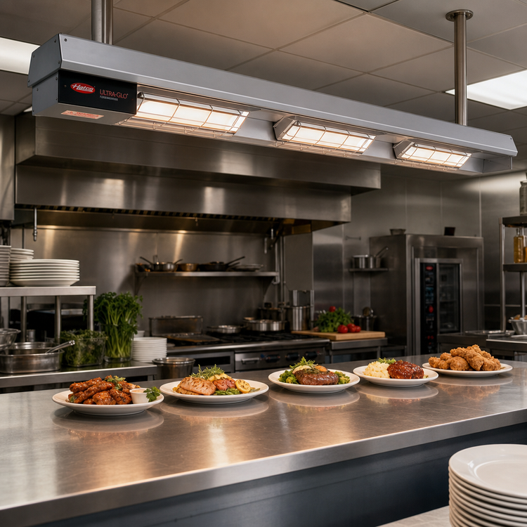 Product image #2 for Hatco Ultra-Glo 42-Inch Double Ceramic Infrared Food Warmer with Aluminum Housing and 6-Inch Spacer
