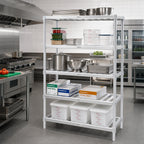 Thumbnail image #3 for Channel Manufacturing TA2442-5-KIT Adjustable Tubular Aluminum Shelving Kit, 5 Shelves, 42"W x 24"D x 72"H