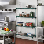 Thumbnail image #3 for Metro Super Erecta AA326K3 Super Adjustable Add-On Wire Shelving Unit, 30"W x 18"D x 63"H, 4 Shelves, Green Epoxy