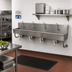 Thumbnail image #2 for Advance Tabco 80-Inch 4-Station Wall Mounted Knee-Operated Hand Wash Sink with Gooseneck Spouts