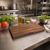 Thumbnail image #2 for Boos Block American Black Walnut Blended Edge Grain Kitchen Countertop, 18 x 25 x 1-1/2 Inch Thick, Varnique Finish