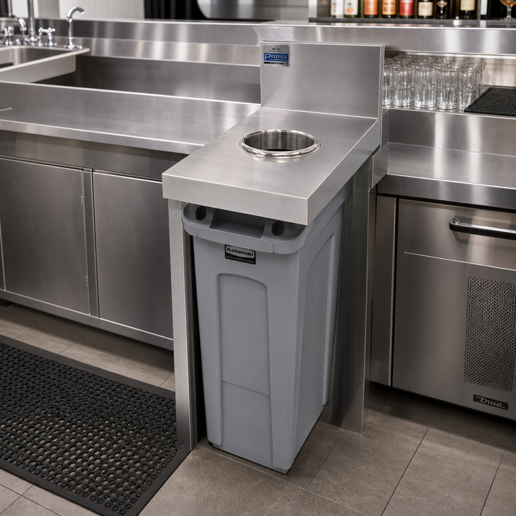 Product image #2 for Advance Tabco Prestige Supreme Underbar Trash Receptacle Cover for Slim Jim Trash Can, 12 x 25 x 19 Inches