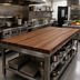 Thumbnail image #2 for John Boos Boos Block American Black Walnut Kitchen Countertop, 120 x 38 x 2-1/4 Inch, Edge Grain, Varnique Finish
