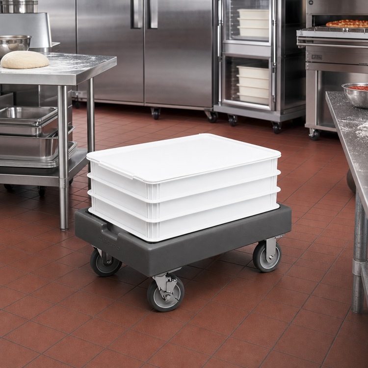 Product image #3 for Cambro Camdolly Pizza Dough Box Dolly with 5-Inch Casters, Charcoal Gray