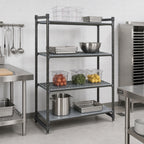 Thumbnail image #2 for Cambro Camshelving® Basics Plus CBU213084VS4580 Stationary Polymer Shelving Starter Unit, 30"W x 21"D x 84"H, 4-Tier, 3 Vented + 1 Solid