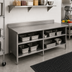 Thumbnail image #2 for John Boos Open-Front Enclosed Base Work Table, 108W x 30D, 16-Gauge 300-Series Stainless Steel Top, 5-Inch Backsplash