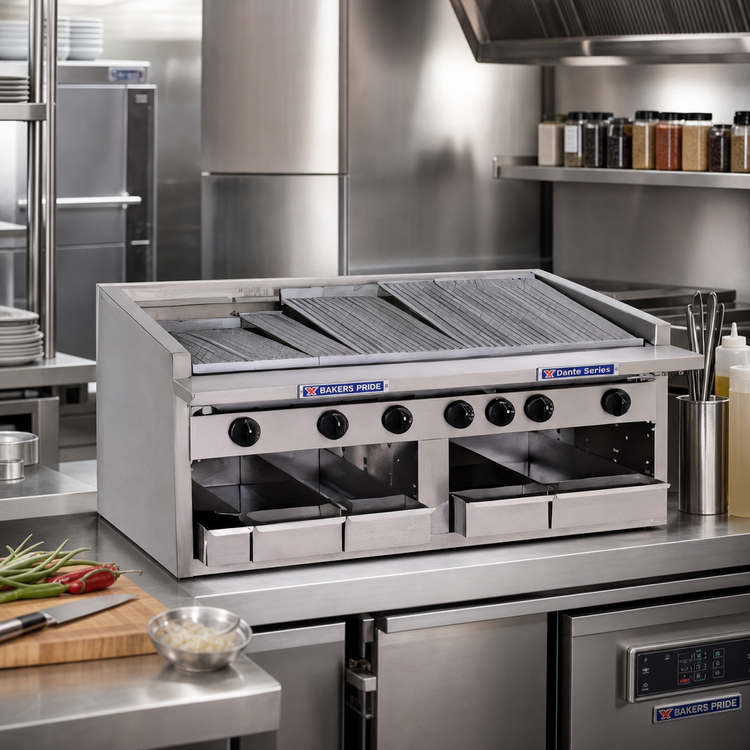 Product image #2 for Bakers Pride Dante Series 36-Inch Countertop Radiant Gas Charbroiler, Stainless Steel